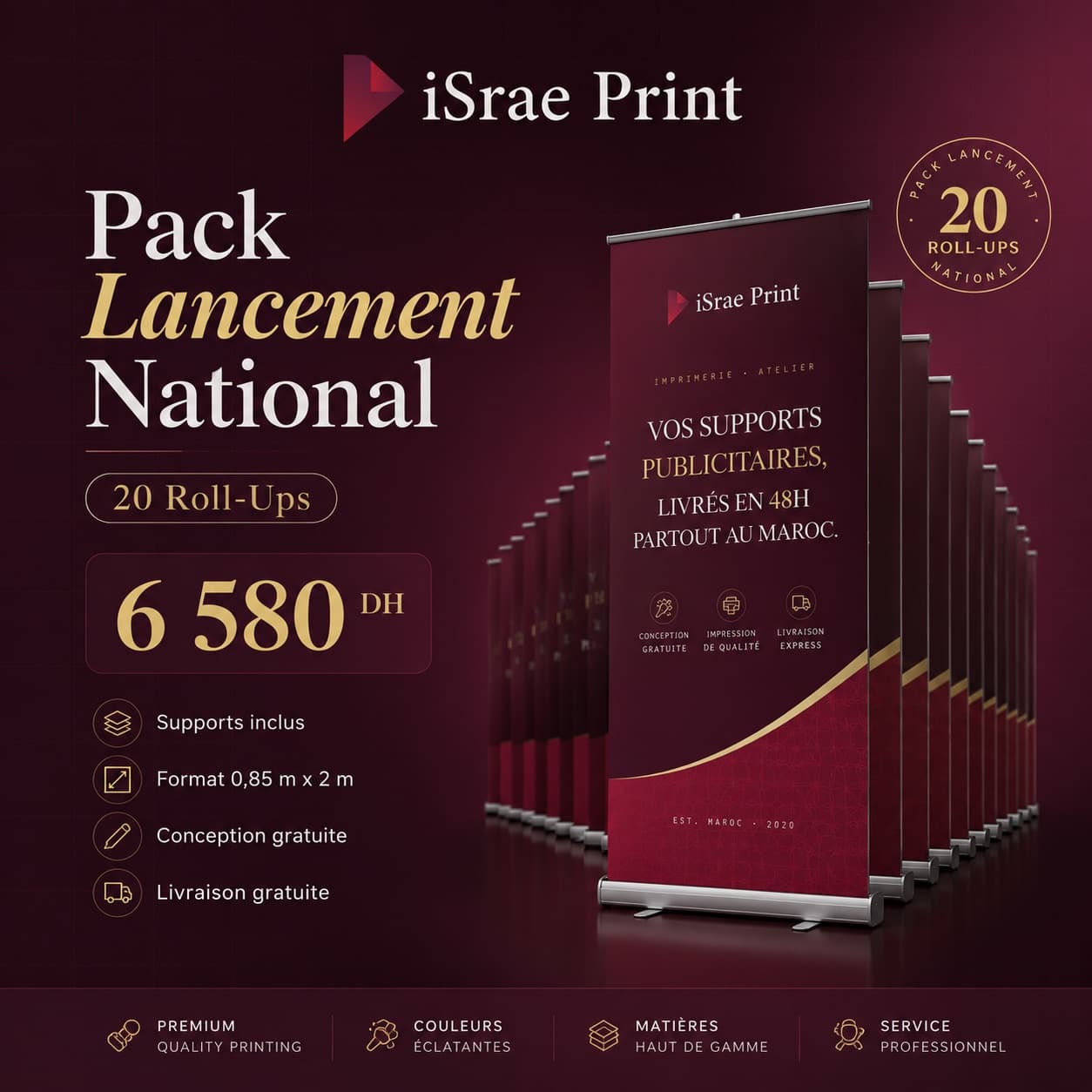 Pack Lancement — 20 Roll-Ups